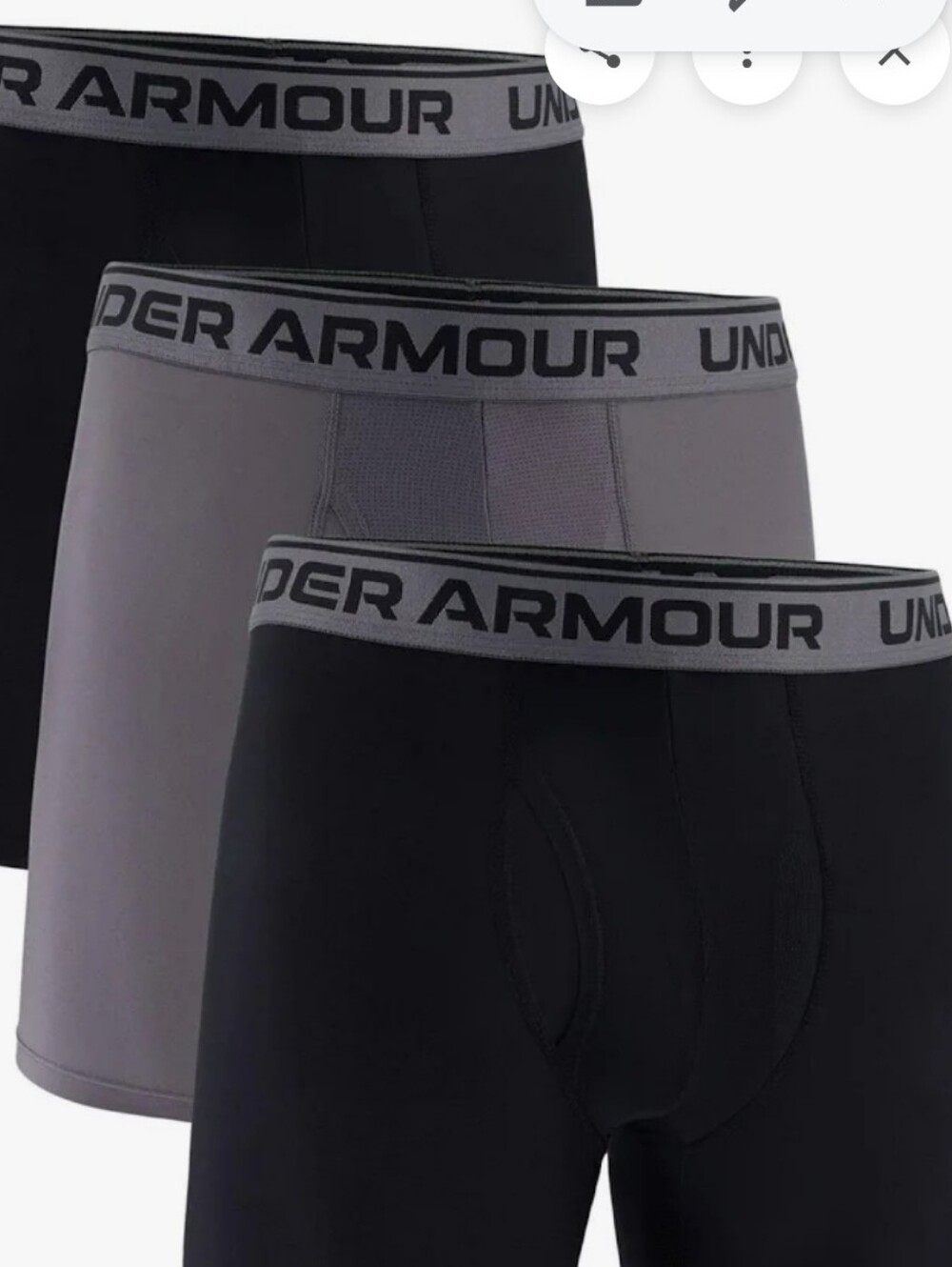 Under Armour Men’s Boxer Briefs 3-Pack – Black & Gray